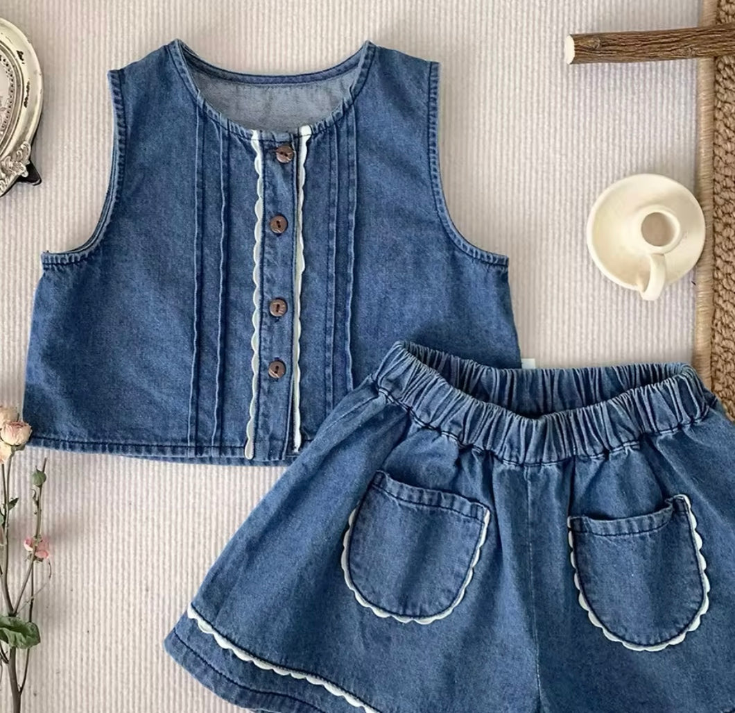 Sadie Denim Short Set