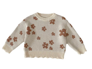 Willow Neutral Flower Sweater