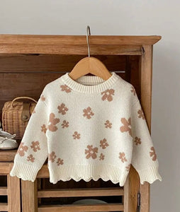 Willow Neutral Flower Sweater