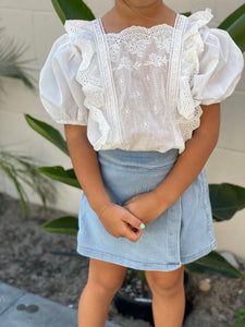 Nala Denim Skort and Blouse Set