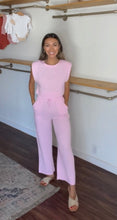 Load image into Gallery viewer, Bubble Gum Pink Linen Pant and Crop Set
