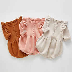 Mabel Knit Romper, Rust