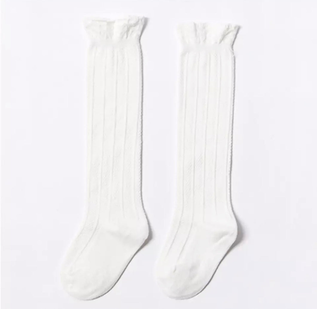 Talia Knee High  Sock, Milk