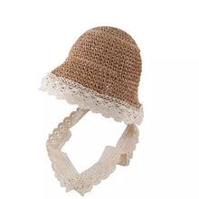 Load image into Gallery viewer, Peyton Lace Trim Bonnet Hat, Khaki
