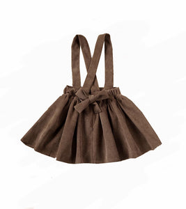 Paloma Suspender Skirt, Cocoa