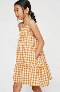 Kenzie Girls Gingham Tiered Sleeveless Dress