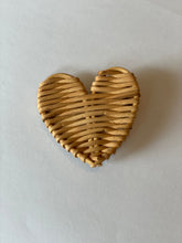 Load image into Gallery viewer, Heart Rattan Hair Clip, Golden Oak
