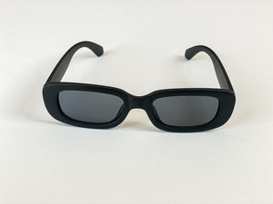 Beau Rectangular Retro Sunglasses, Black