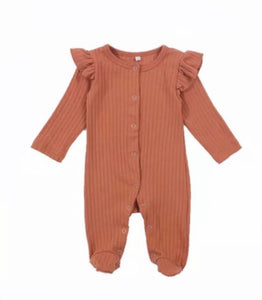 Iris Footed Coverall, Brick