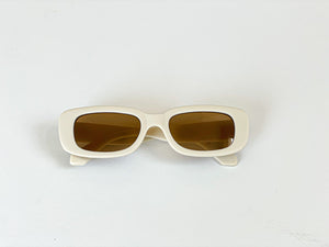 Beau Rectangular Retro Sunglasses, Cloud
