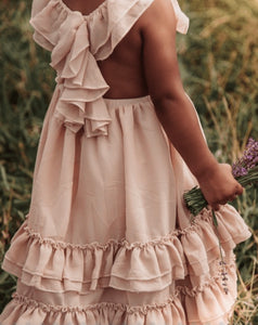 Lexi Ruffle Maxi Dress - Champagne