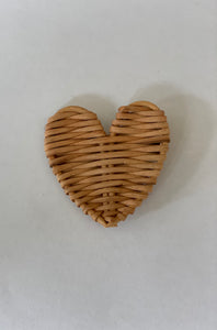 Heart Rattan Hair Clip, Golden Oak