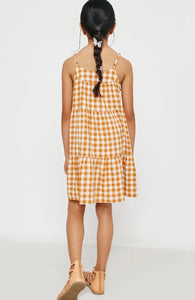 Kenzie Girls Gingham Tiered Sleeveless Dress